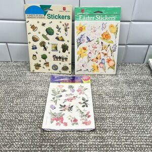 American Greeting Hallmark‎ Stickers VTG Flowers Easter 3 Packs Sealed New 1992
